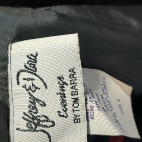 Vintage Jeffrey & Dara Evenings Dark Red Black Floral Beading Dress sz 6 - Picture 7 of 9